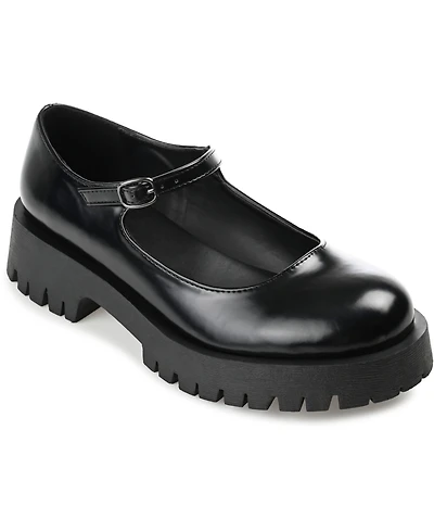 Journee Collection Women's Kamie Lug Sole Mary Jane Flats