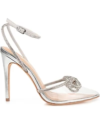 Journee Collection Women's Gracia Vinyl Rhinestone Stilettos
