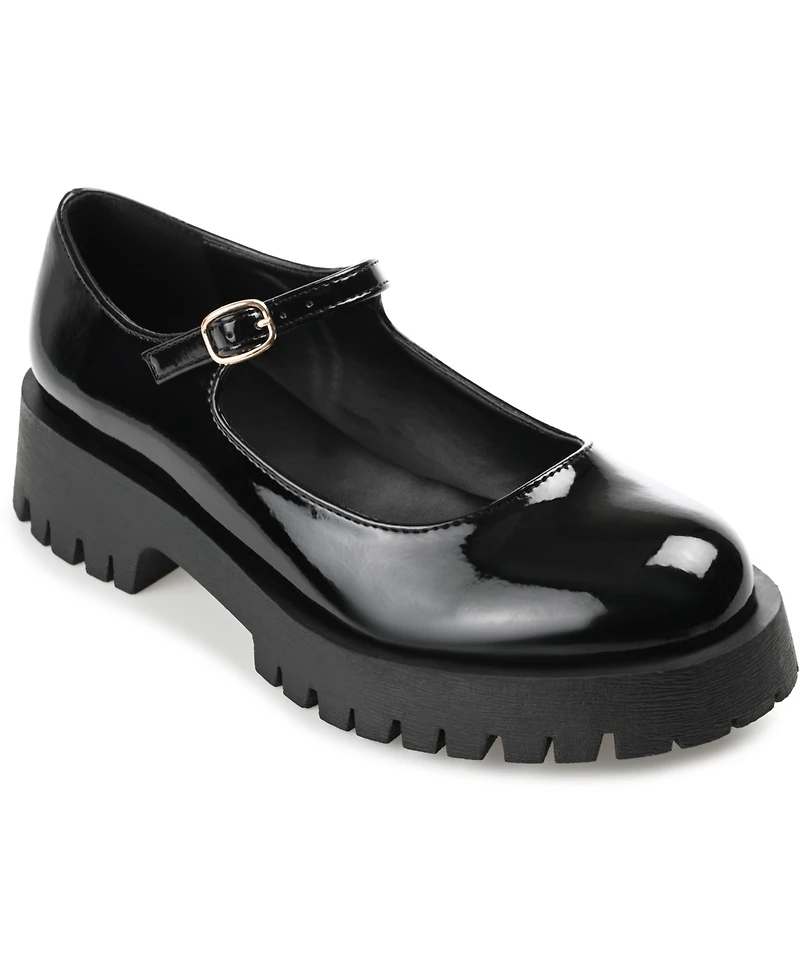 Journee Collection Women's Kamie Lug Sole Mary Jane Flats