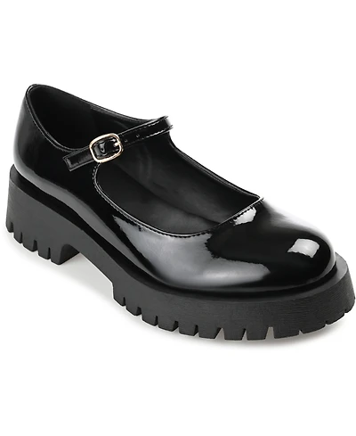 Journee Collection Women's Kamie Lug Sole Mary Jane Flats