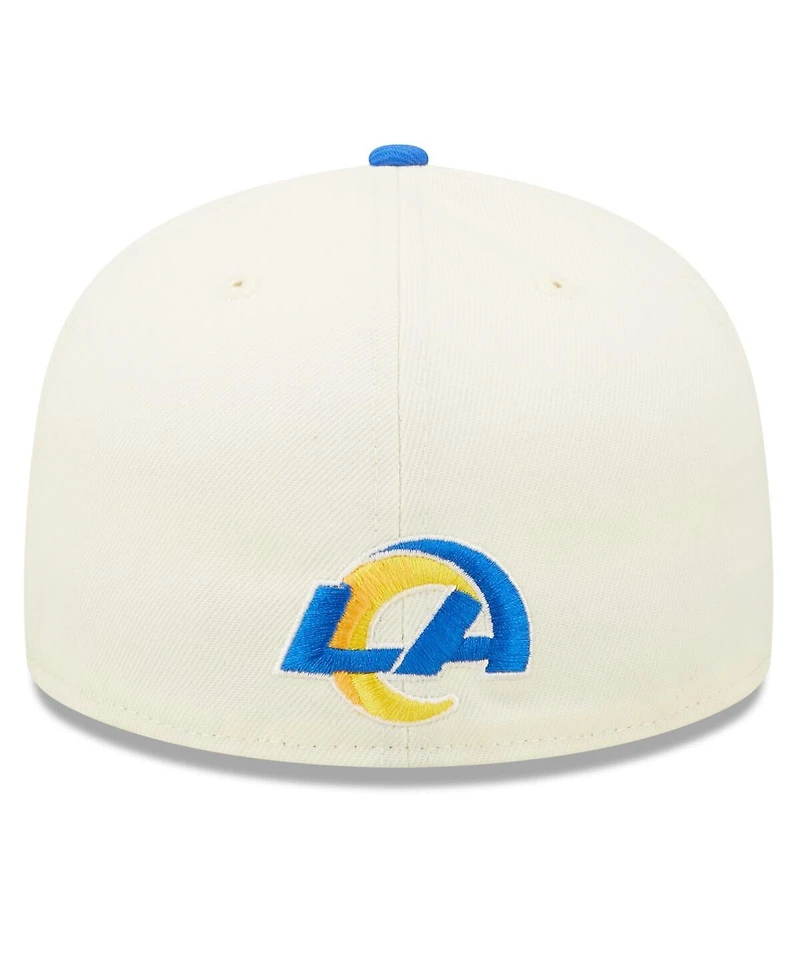 Men's New Era Cream, Royal Los Angeles Rams 2022 Sideline 59FIFTY Fitted Hat