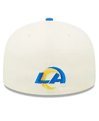 Men's New Era Cream, Royal Los Angeles Rams 2022 Sideline 59FIFTY Fitted Hat