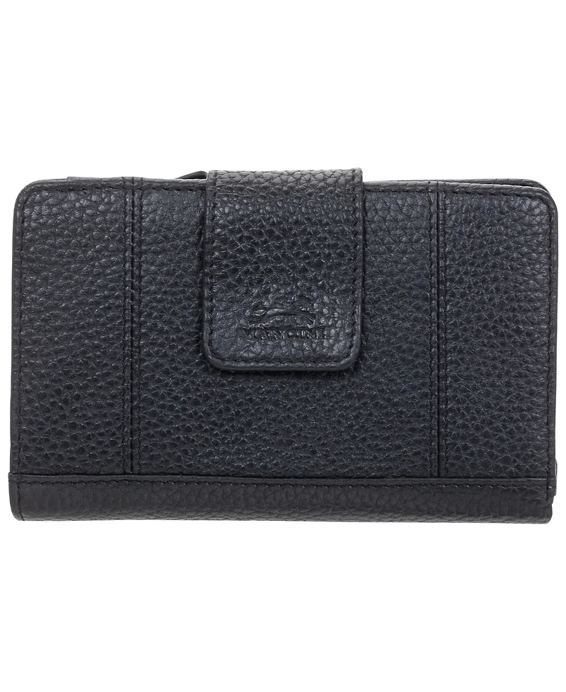 Mancini Women's Pebbled Collection Rfid Secure Clutch Wallet