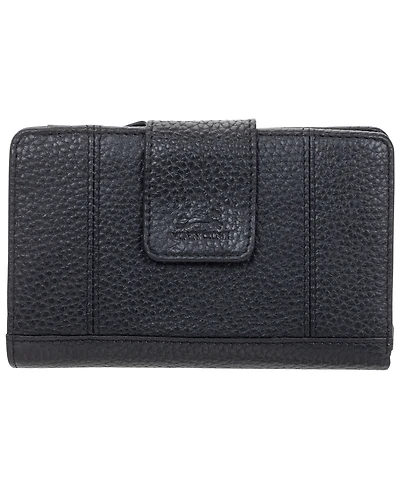 Mancini Women's Pebbled Collection Rfid Secure Clutch Wallet