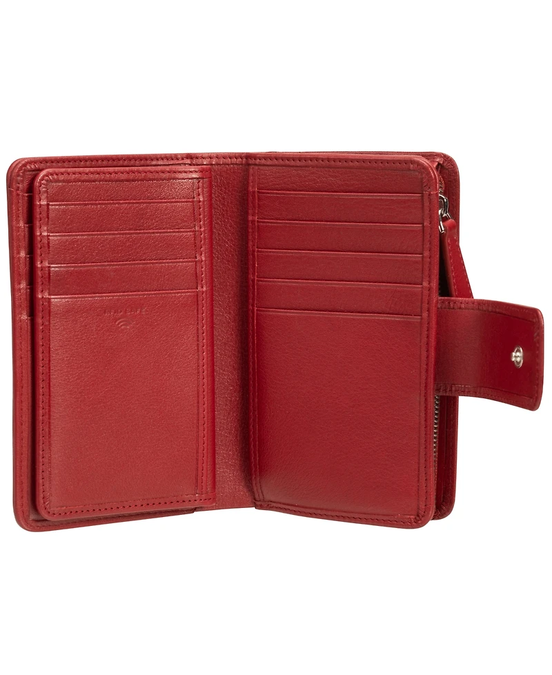 Mancini Women's Basket Weave Collection Rfid Secure Mini Clutch Wallet