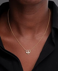 Wrapped Diamond Heartbeat Pendant Necklace (1/10 ct. t.w.) in 10k Gold, 17" + 1" extender, Created by Macy's