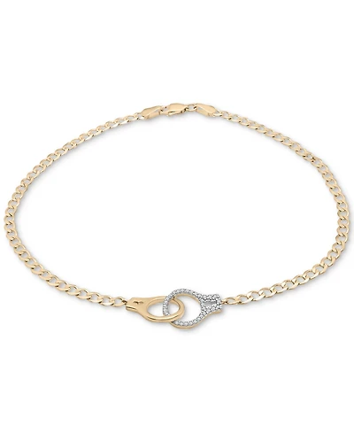Wrapped Diamond Handcuff Ankle Bracelet (1/6 ct. t.w.) in 10k Gold, Created for Macy's