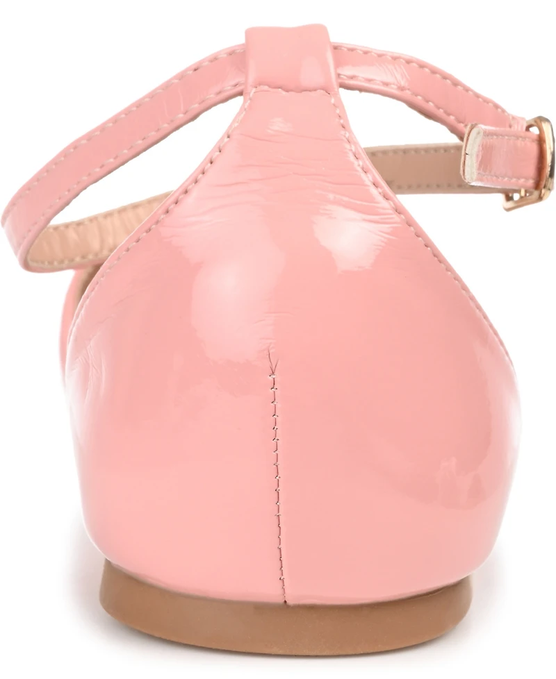 Journee Collection Women's Reba Ankle Strap Pointed Toe Flats