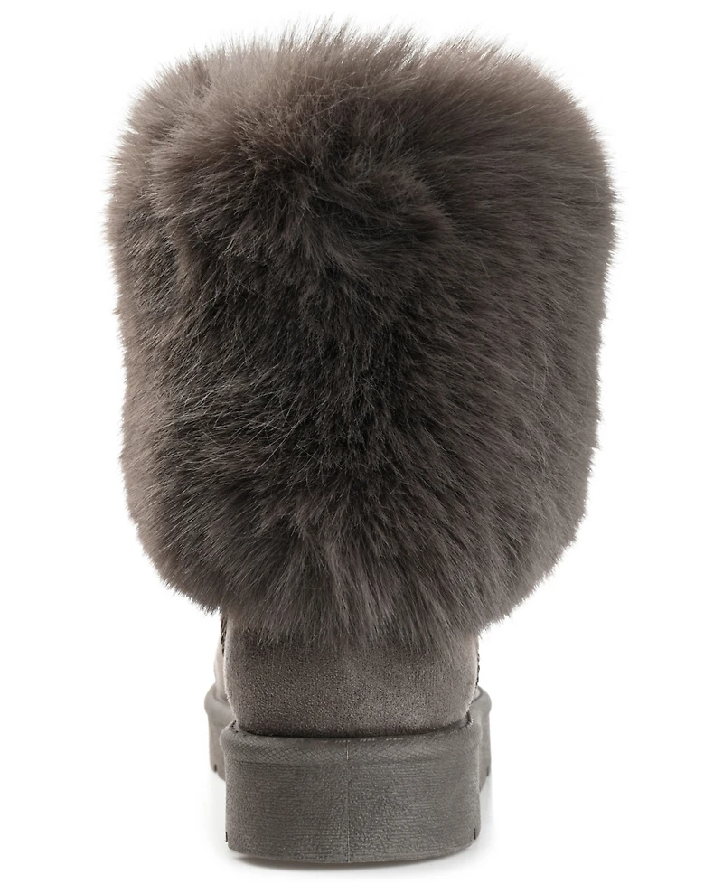 Journee Collection Women's Shanay Lug Sole Faux Fur Cold Weather Boots
