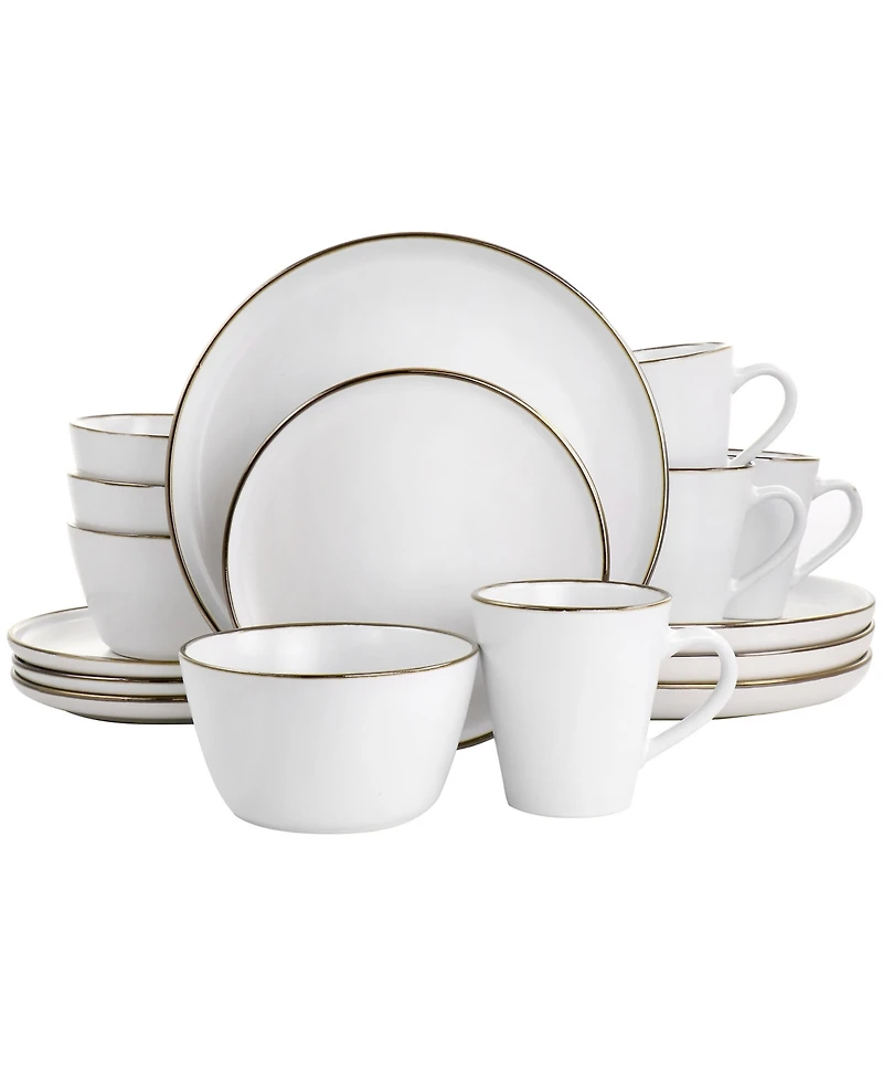 Elama Alejandro Gold-Tone 16 Pc. Dinnerware Set, Service for 4