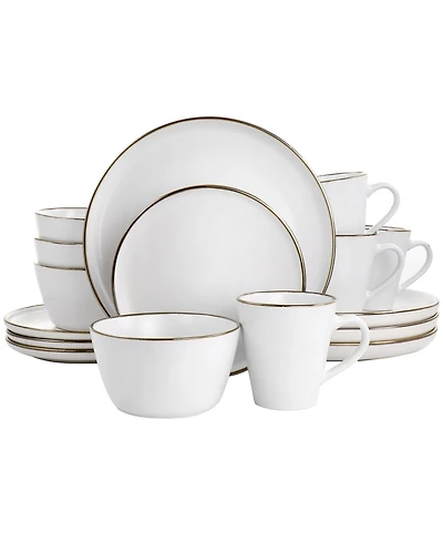 Elama Alejandro Gold-Tone 16 Pc. Dinnerware Set, Service for 4