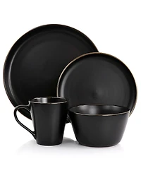 Elama Mateo Gold-Tone 16 Pc. Dinnerware Set, Service for 4