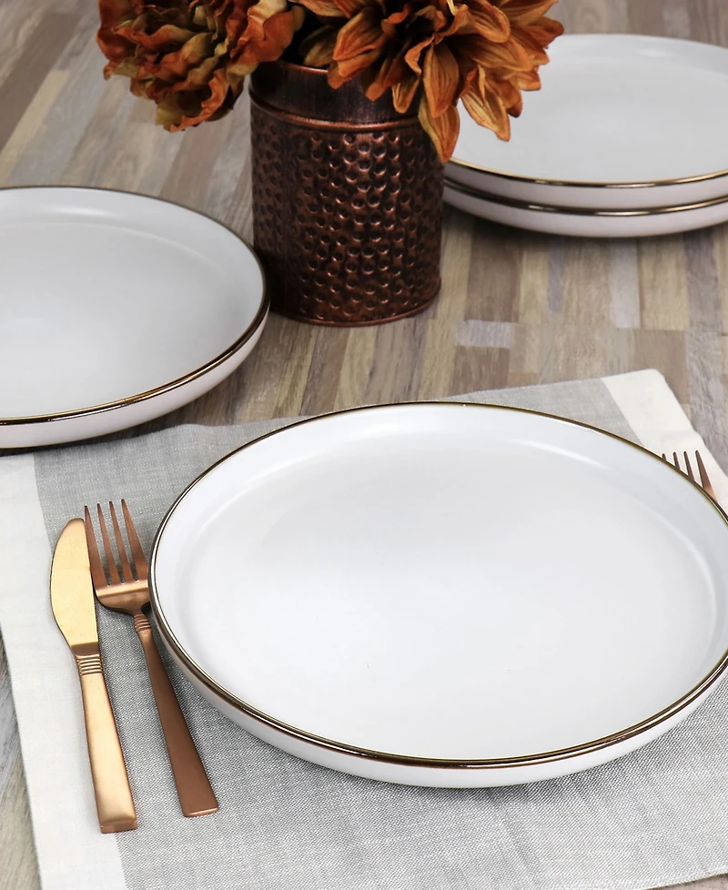 Elama Alejandro Gold-Tone Dinner Plates, Set of 6