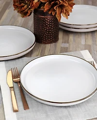 Elama Alejandro Gold-Tone Dinner Plates, Set of 6