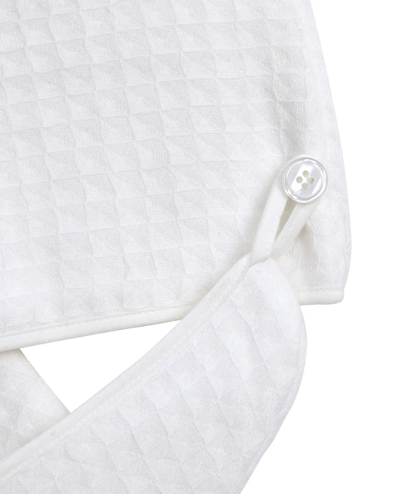 Uchino Waffle Twist Cotton Hair Towel, 10" x 26"