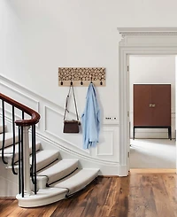 Vintiquewise Natural Wood Hook Rack with Five Hooks for Entryway, Office, Bedroom, and Playroom