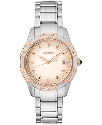 Seiko Women's Diamond (1/6 ct. t.w.) Stainless Steel Bracelet Watch 33mm