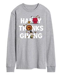 Airwaves Men's Peanuts Happy Thanksgiving Long Sleeve T-shirt