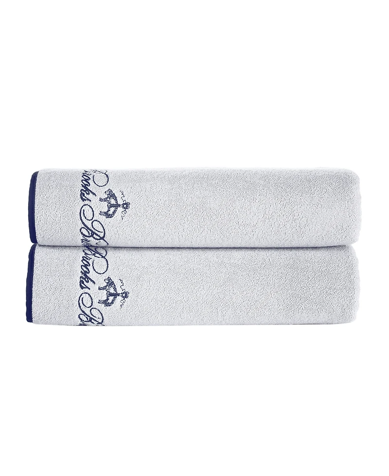 Brooks Brothers Contrast Frame 2 Piece Turkish Cotton Bath Sheet Set