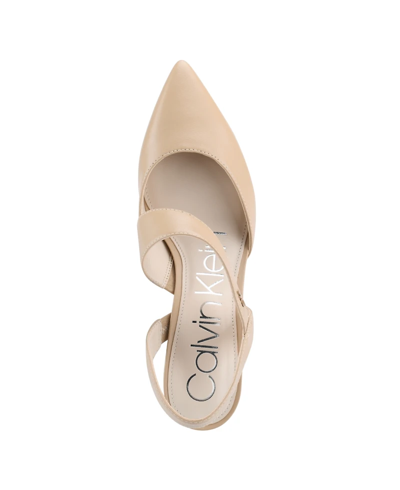 Calvin Klein Women's Larin Pointed Toe Slingback Asymmetrical Strap Pumps