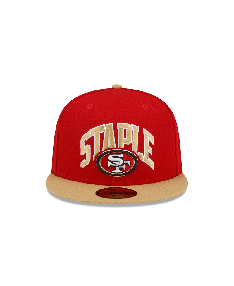 Men's New Era X Staple Scarlet, Gold San Francisco 49ers Pigeon 59FIFTY Fitted Hat