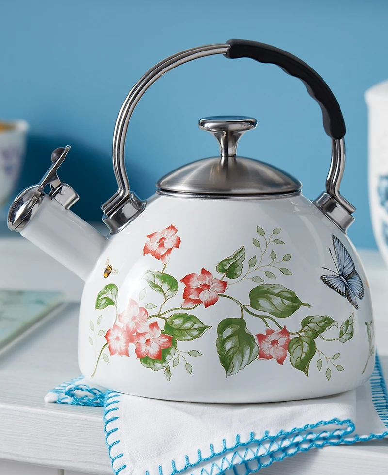 Lenox Butterfly Meadow Enameled Kitchen Tea Kettle