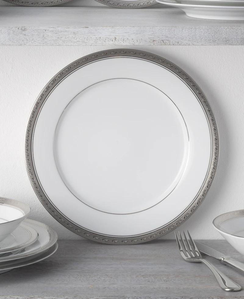 Noritake Crestwood Platinum Set of 4 Dinner Plates, Service For 4