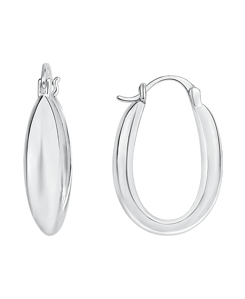 And Now This High Polished Oval Hoop Earring