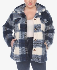White Mark Plus Plaid Shacket Jacket