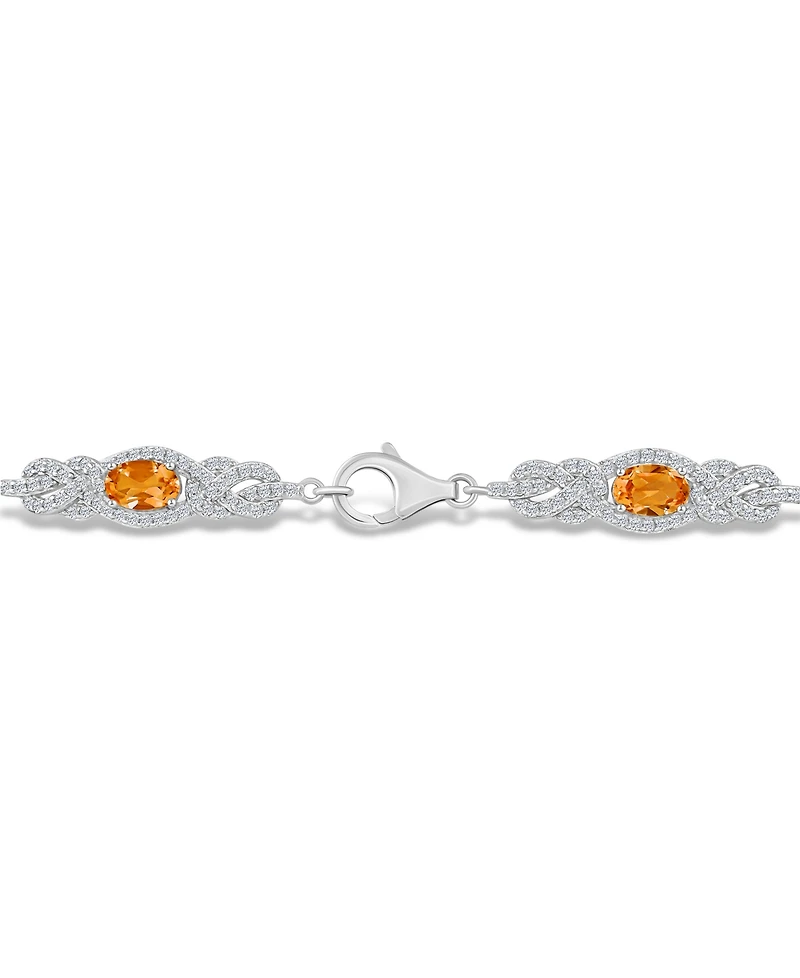 Macy's Citrine (2 2/3 ct. t.w.) and Topaz (2 1/10 ct. t.w.) Bracelet in Sterling Silver