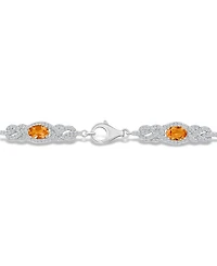 Macy's Citrine (2 2/3 ct. t.w.) and Topaz (2 1/10 ct. t.w.) Bracelet in Sterling Silver