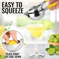 Lemon Squeezer Stainless Steel with Premium Heavy Duty Solid Metal Squeezer Bowl