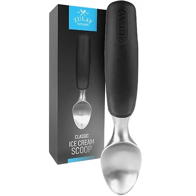 Heavy Duty Ice Cream Scoop - Stainless Steel Scooper With Non-Slip Rubber Grip