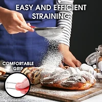 Premium Stainless Steel Fine Mesh Strainer Set - Strainers for Kitchen (Set of 3) with Non-slip Handles