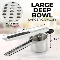 Heavy Duty Stainless Steel Large Potato Ricer with Non Slip Handle