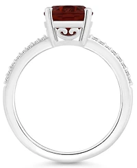 Macy's Women's Garnet (3-1/10 ct.t.w.) and Diamond (1/10 Ring Sterling Silver