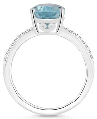 Macy's Women's Sky Blue Topaz (3-2/3 ct.t.w.) and Diamond (1/10 Ring Sterling Silver
