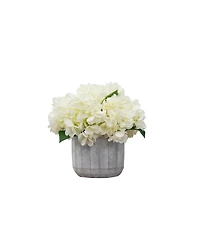 Desktop Artificial Hydrangea in Cement, 12"