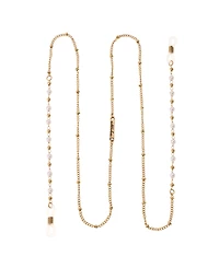 Ettika Women's 18k Gold Plated Dainty Imitation Pearl and Gold Glasses Chain