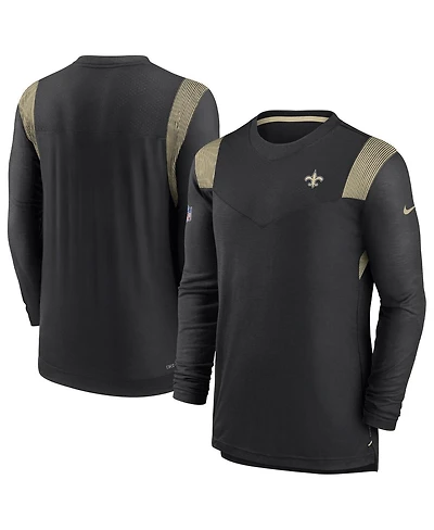 Men's Nike Black New Orleans Saints Sideline Tonal Logo Performance Player Long Sleeve T-shirt