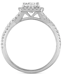 Alethea Certified Diamond Halo Engagement Ring (1-1/3 ct. t.w.) in 14k White Gold featuring diamonds with the De Beers Code of Origin, Created for Mac
