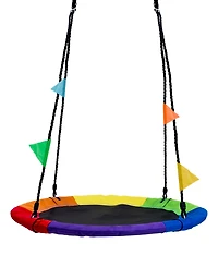 Sorbus Saucer Tree Swing in Elite Rainbow - 40 Inch