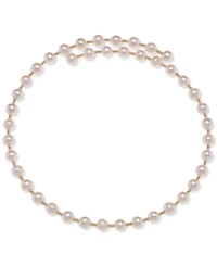 Cultured Freshwater Pearl (6-1/2 - 7mm) & Polished Bead Coil 14-1/2" Choker Necklace in 18k Gold-Plated Sterling Silver