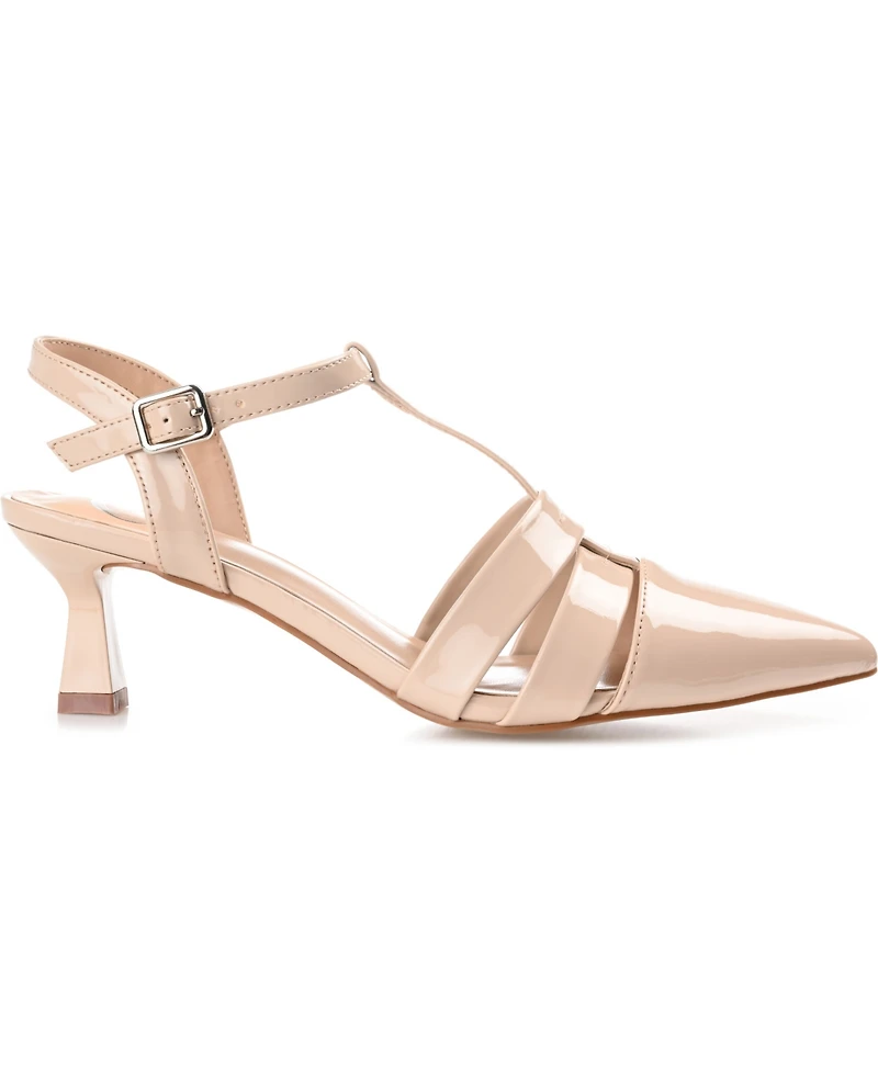 Journee Collection Women's Jazlynn T Strap Kitten Heel Dress Pumps