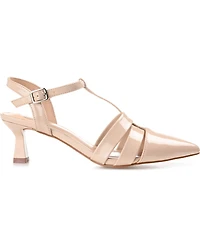 Journee Collection Women's Jazlynn T Strap Kitten Heel Dress Pumps