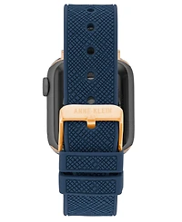 Anne Klein Women's Navy Textured Silicone Band designed for Apple Watch 42mm (Series 1-3 only) & 44/45/46/49mm (Ultra & Ultra 2)