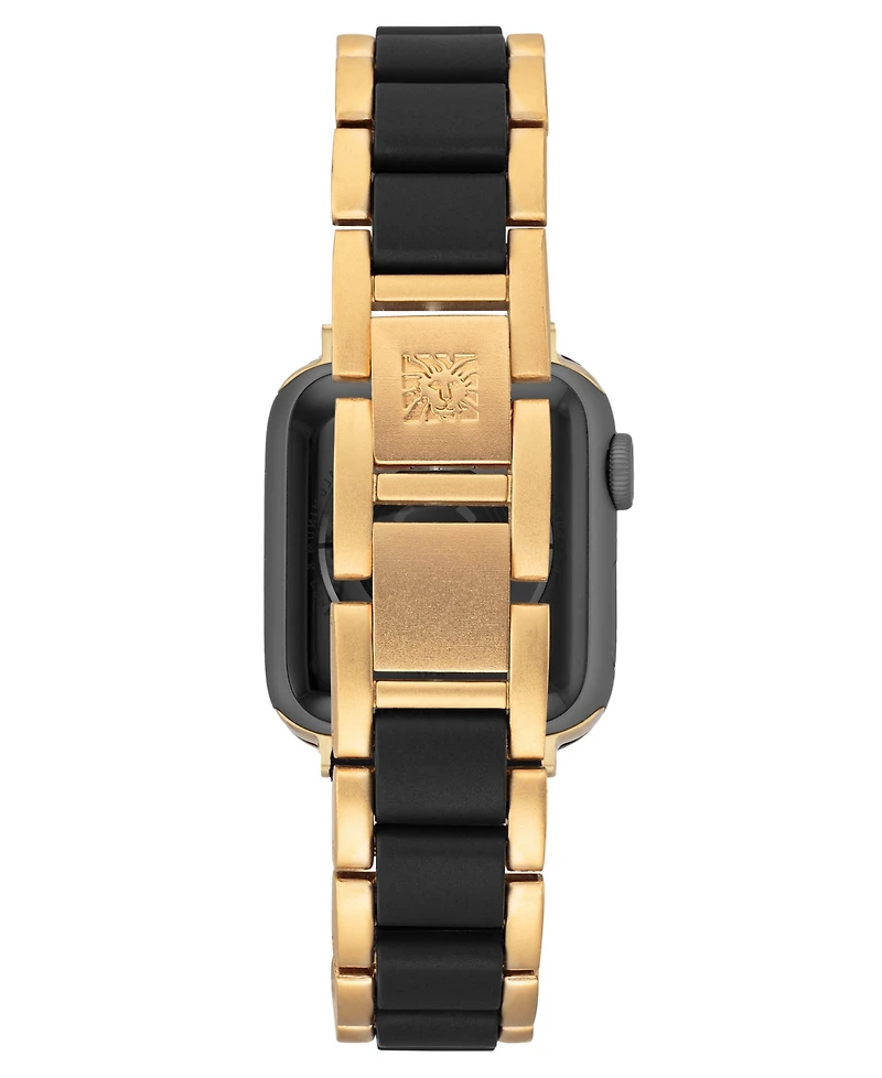 Anne Klein Women's Gold-Tone and Tide Plastic Bracelet designed for Apple Watch 42mm (Series 1-3 only) & 44/45/46/49mm (Ultra & Ultra 2