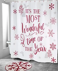 Avanti Sparkle Snowflakes Holiday Printed Shower Curtain, 72" x 72"