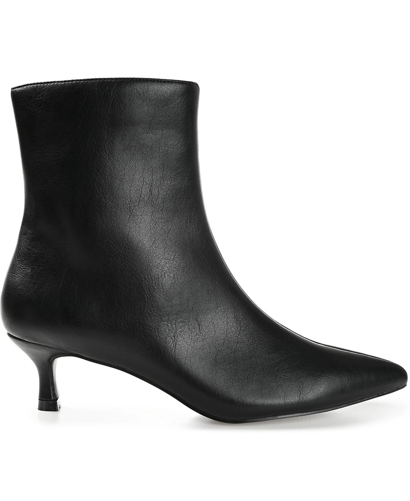Journee Collection Women's Arely Kitten Heel Pointed Toe Dress Booties