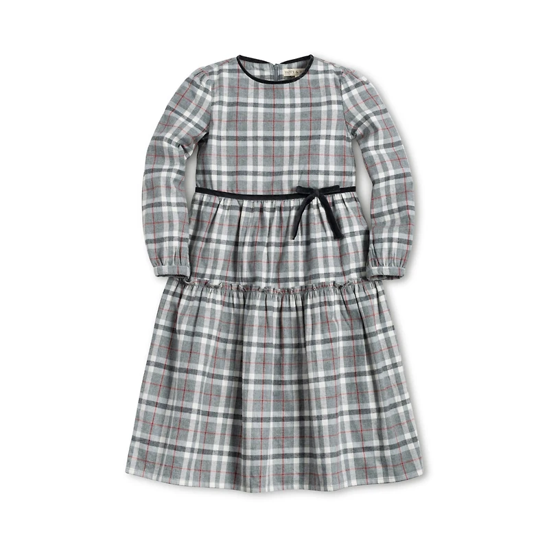Hope & Henry Baby Girls Long Sleeve Tiered Flannel Dress